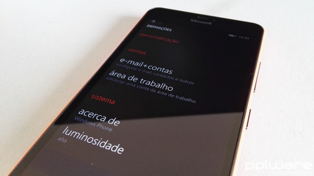 Lumia 640 XL - Interface - definições