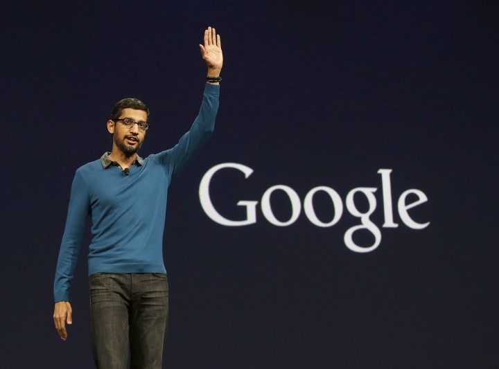  File - In this Thursday, May 28, 2015 file photo, Sundar Pichai, senior vice president of Android, Chrome and Apps, waves after speaking During the . Google I / O 2015 keynote presentation in San Francisco Google is creating a new company, called Alphabet, to oversee its highly lucrative Internet business and a growing flock of other ventures, including some & # x2014; like building self-driving cars and researching ways to prolong human life & # x2014; que are known more for Their ambition than for turning an immediate profit Pichai Will Become CEO of Google's core business, including its search engine, online advertising operation and YouTube video service (AP Photo / Jeff.. Chiu, File) 