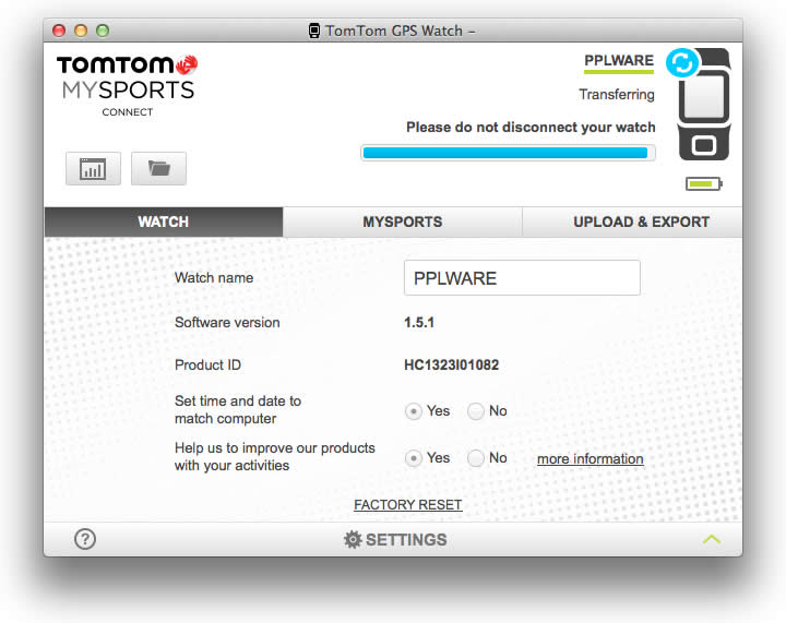 tomtom mysports connect software