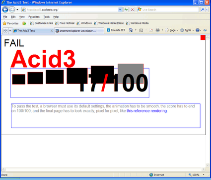 IE8 Acid3