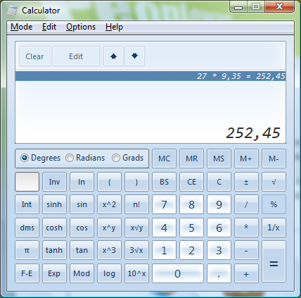 Calculadora do Windows 7