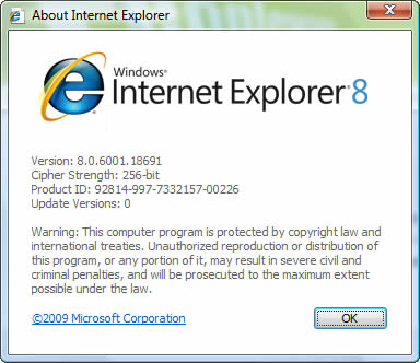 Internet Explorer 8.0.6001.1869