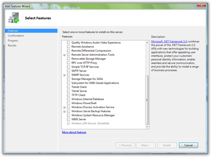 Windows Server 2008 - Add Features