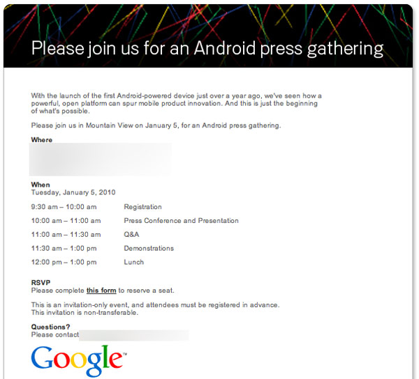 Google Press Release Nexus One