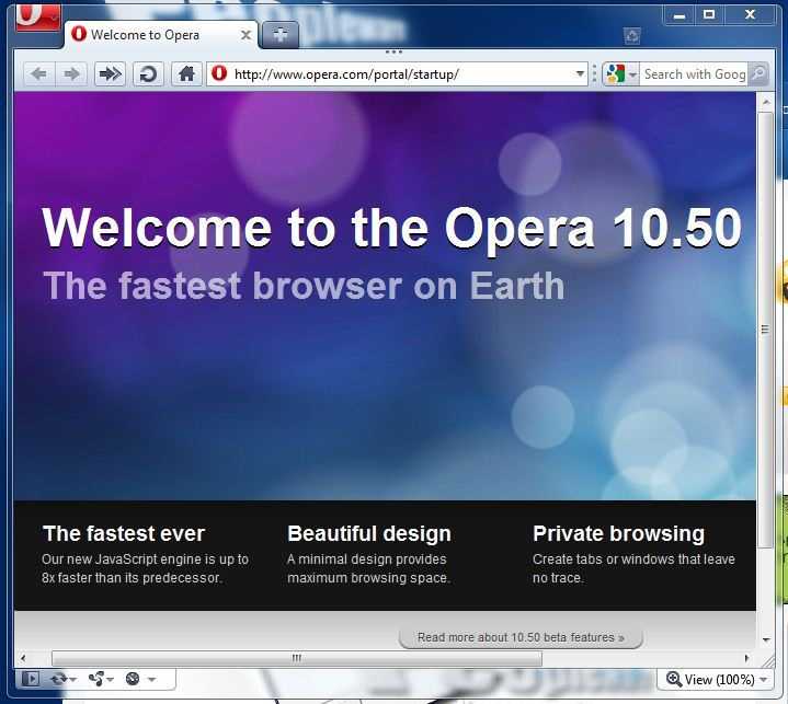 Opera 10.50 build 3298 beta