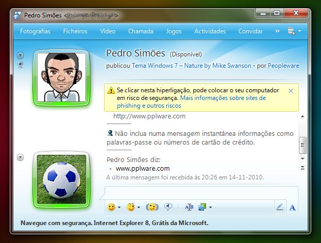 Microsoft desabilita links no MSN 2009 para conter propagação de vírus.