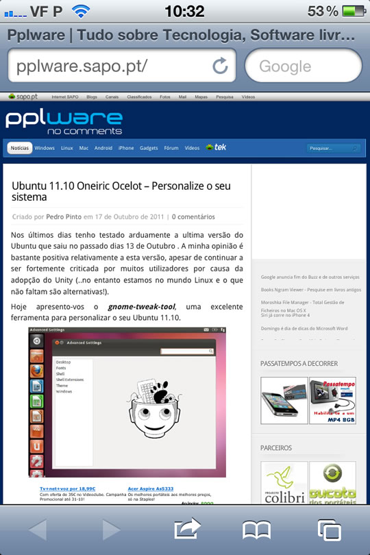 iOS5 – Activar a navegação privada no Safari