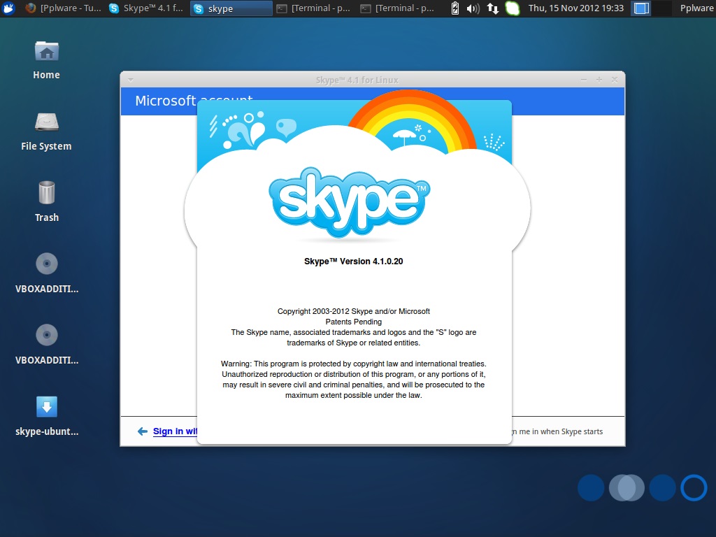 Skype linux не заходит