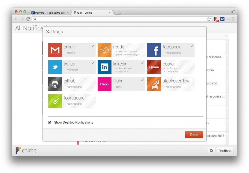 Chime – Todas as notificações reunidas no Chrome