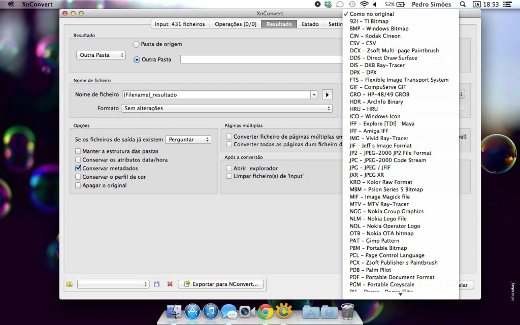 XnConvert 1.55 – Um Conversor polivalente para Mac OS X