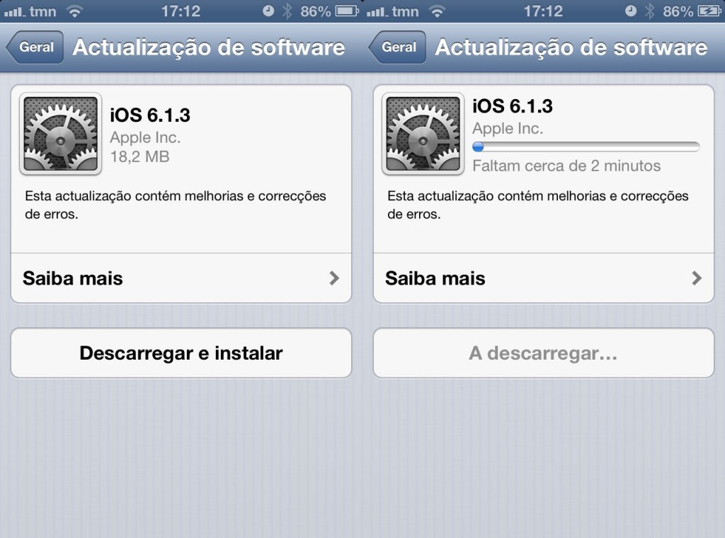 Apple lança iOS 6.1.3 com correcções prometidas