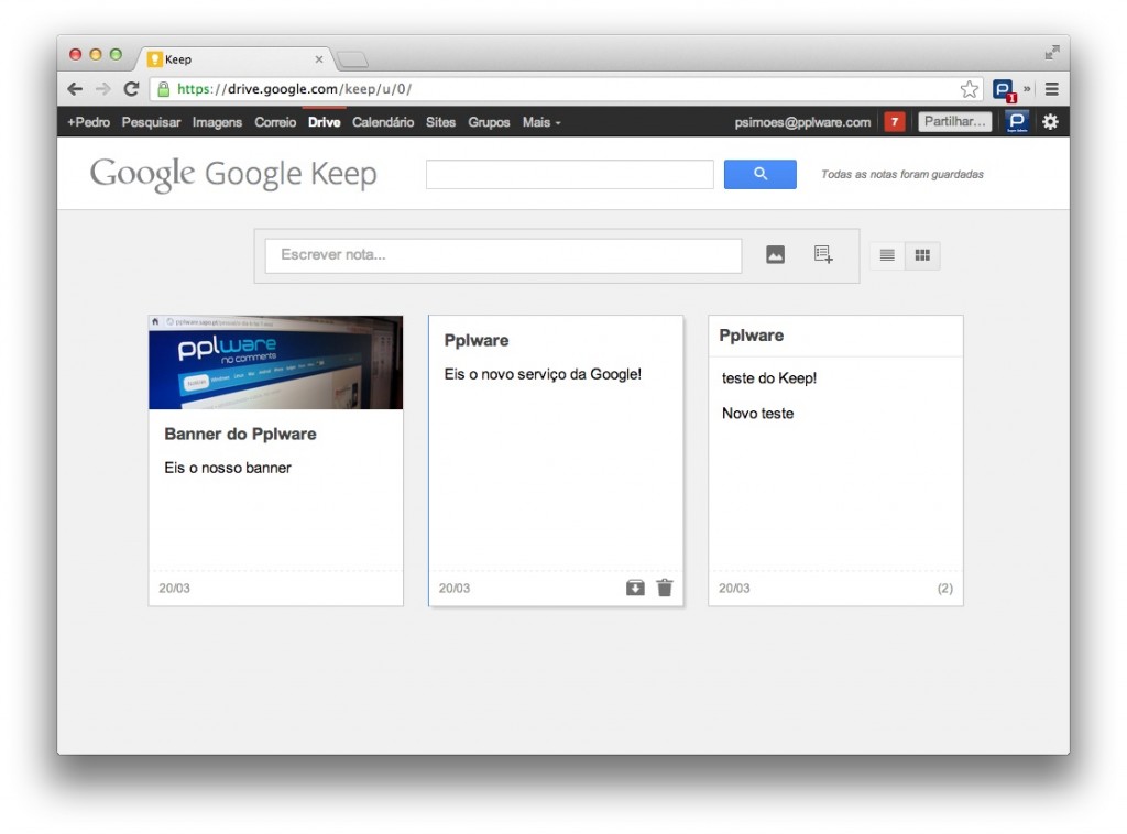 A Google lançou o Keep, uma novidade já esperada