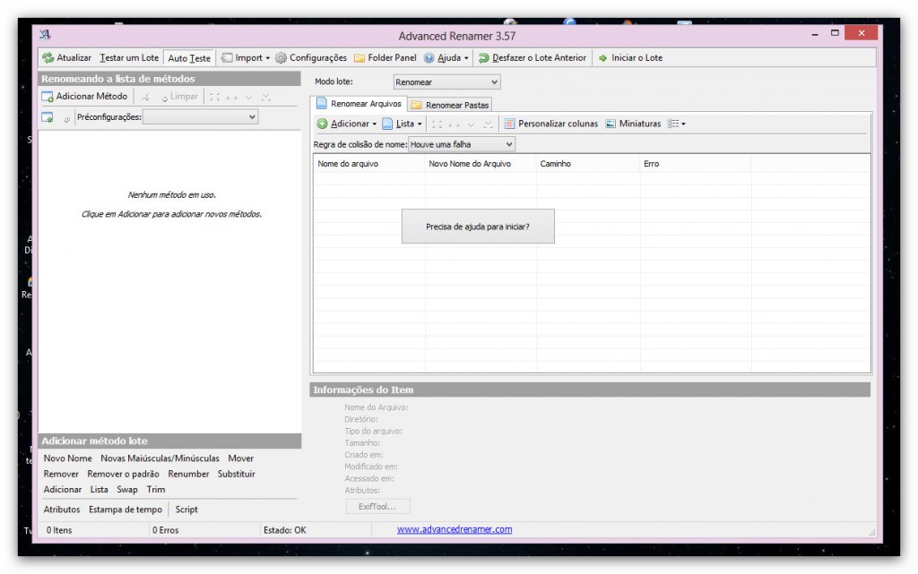 Advanced Renamer, renomear conjuntos de ficheiros…