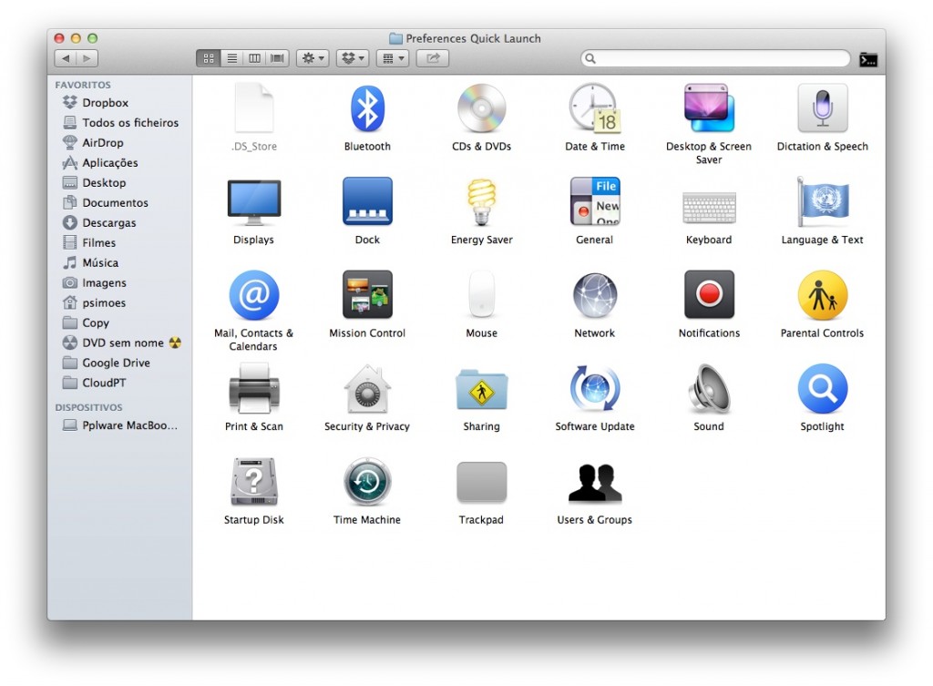 Preferences Quick Launch – Atalhos para configurações do Mac