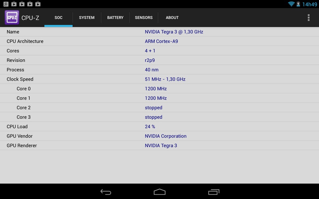 download the new version for android CPU-Z 2.06.1
