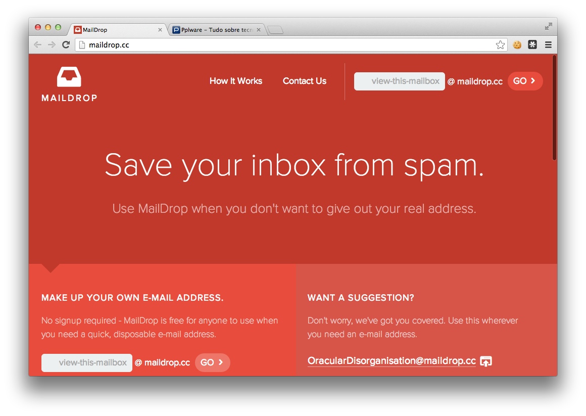 Quer um email descartável? Use o MailDrop