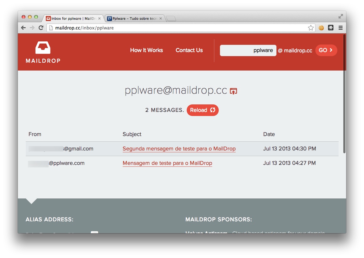 Quer um email descartável? Use o MailDrop