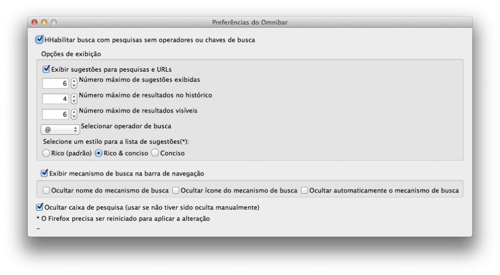 Omnibar – Melhorar a barra de endereço do Firefox