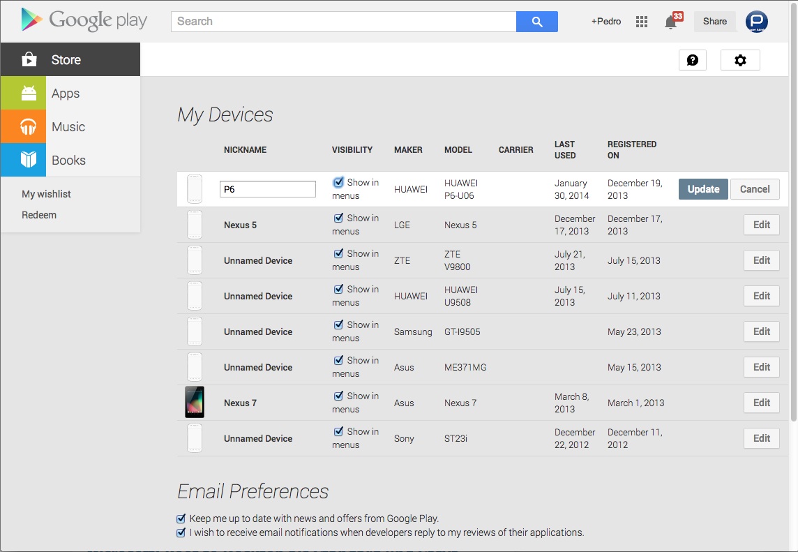 Sabe como gerir os seus dispositivos Android no Google Play?