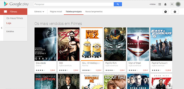 Google Play Store - Vai comercializar filmes em Portugal