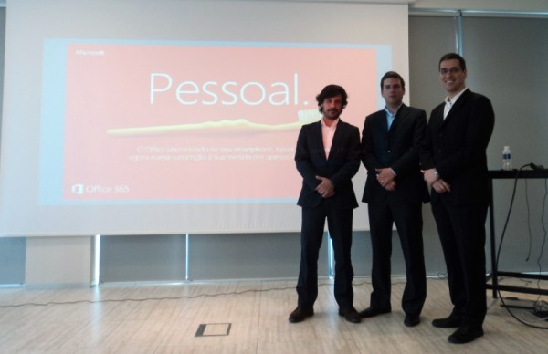 André Cardoso, Alberto Silva e Paulo Calado da Microsoft Portugal.