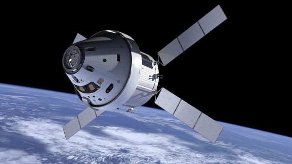 Ilustração da nave Orion da NASA que vai até à Lua