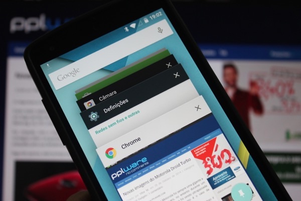 Lollipop: tirar os separadores do Chrome da lista de aplicações