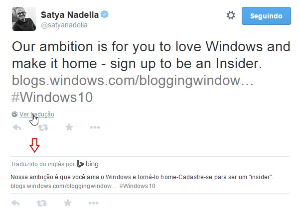 Twitter apresenta novamente funcionalidade de tradução