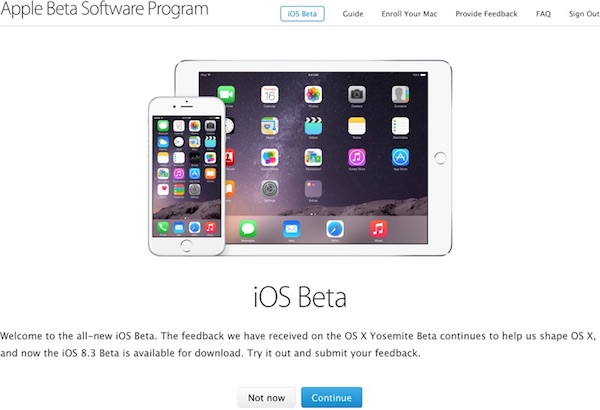 Programa de versões beta públicas do iOS arrancou com iOS 8.3