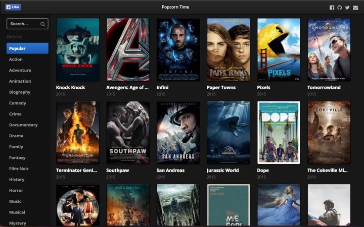 Popcorn Time app torrents Netflix filmes