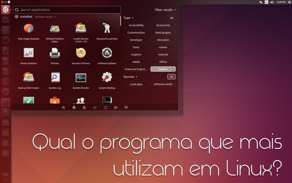 Sondagem: Qual o programa que mais utilizam em Linux?