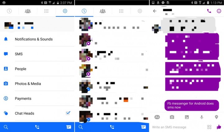 Messenger Facebook SMS