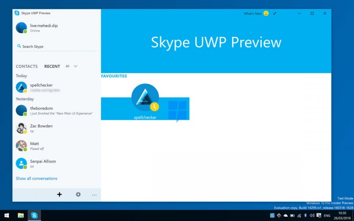 Skype para Windows 10 - Microsoft prepara aplicação universal