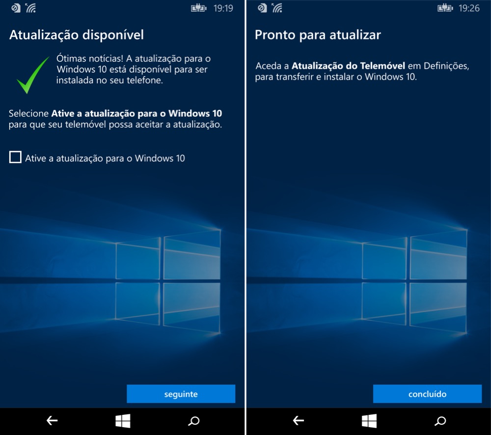 Windows 10 Mobile Assistente de Atualização