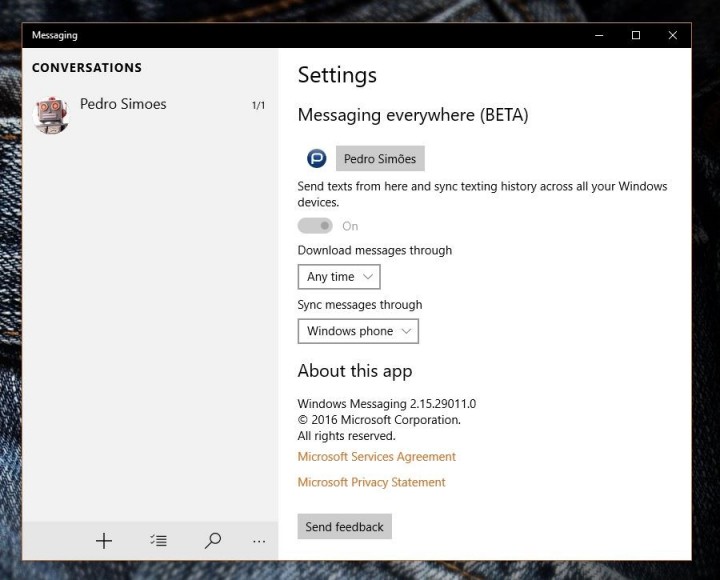 Messaging Everywhere Windows 10