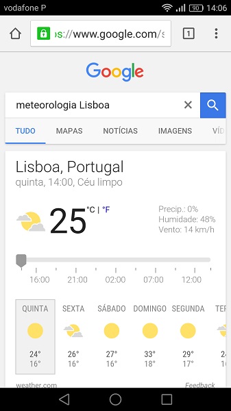 Google meteorologia