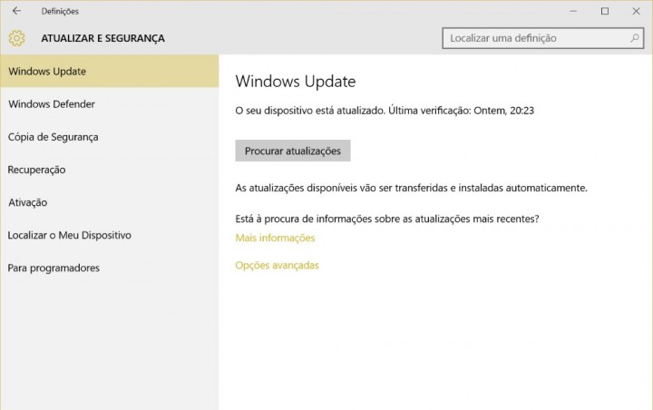 Actualização de Aniversário Windows updade