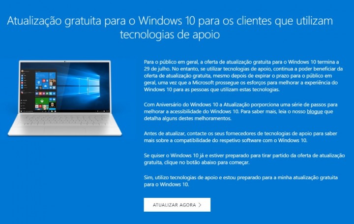 Sim Ainda Pode Atualizar Para O Windows 10 Gratuitamente 0166