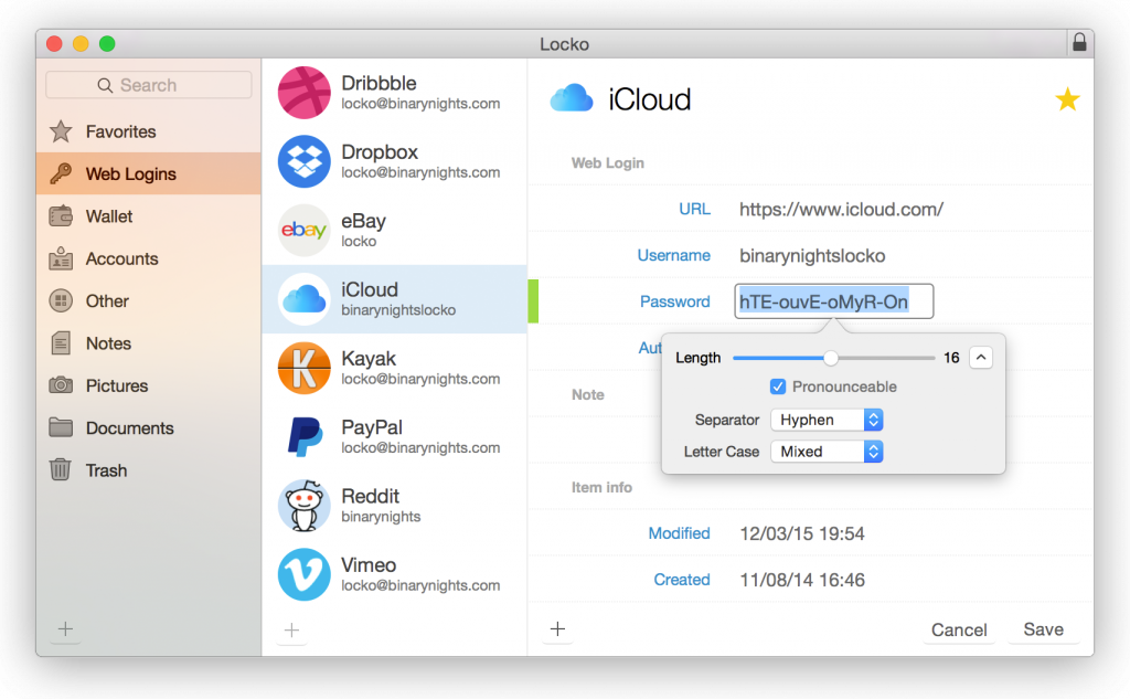 Locko – Uma app que mantém secretas passwords e ficheiros