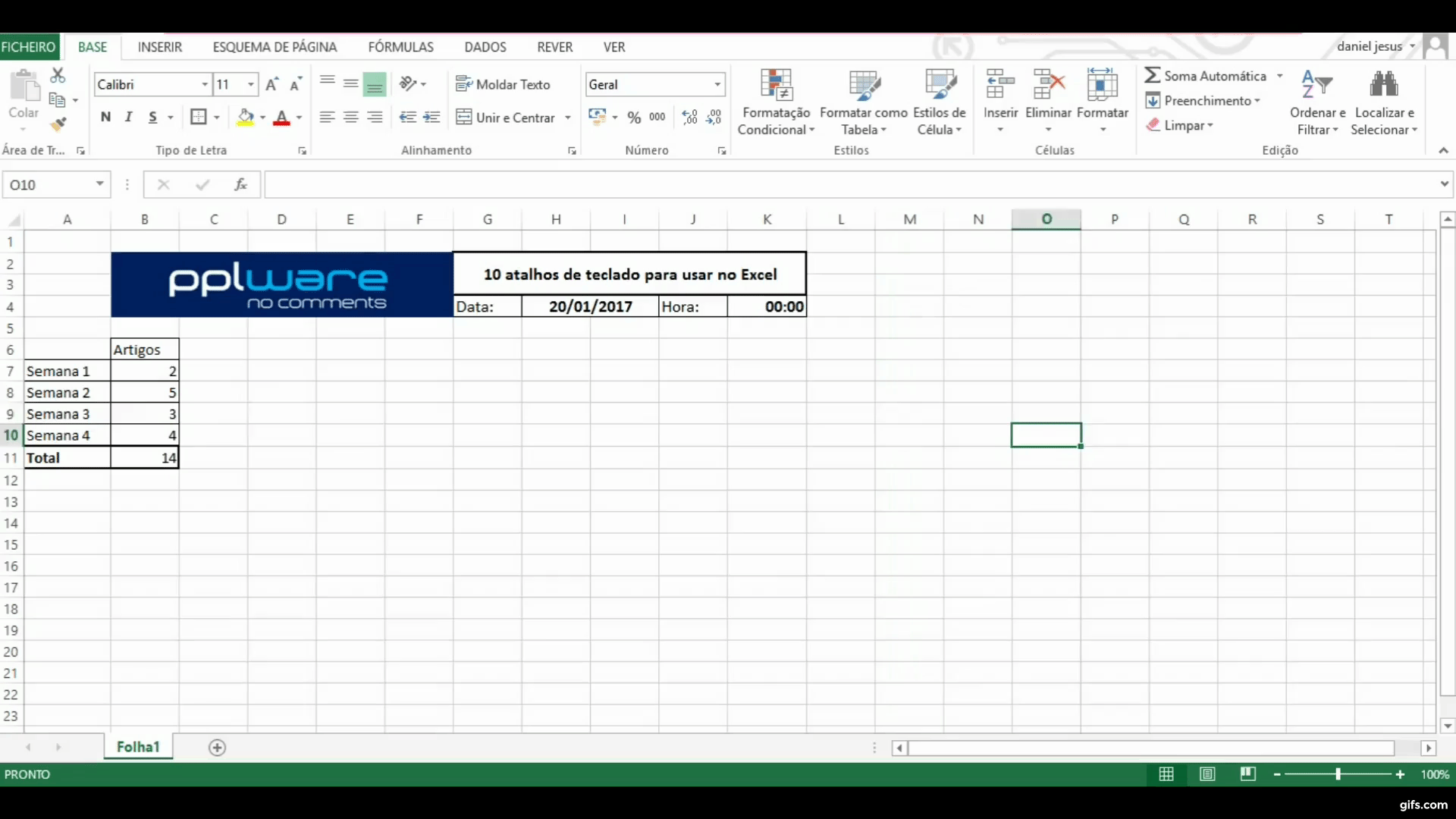 seleccionar linha Excel