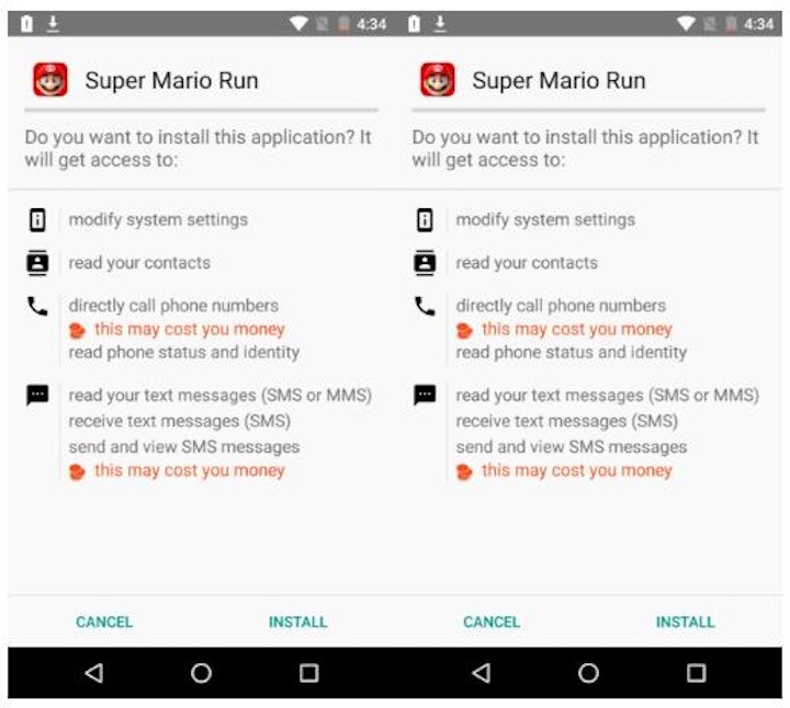 Super Mario Run Android malware