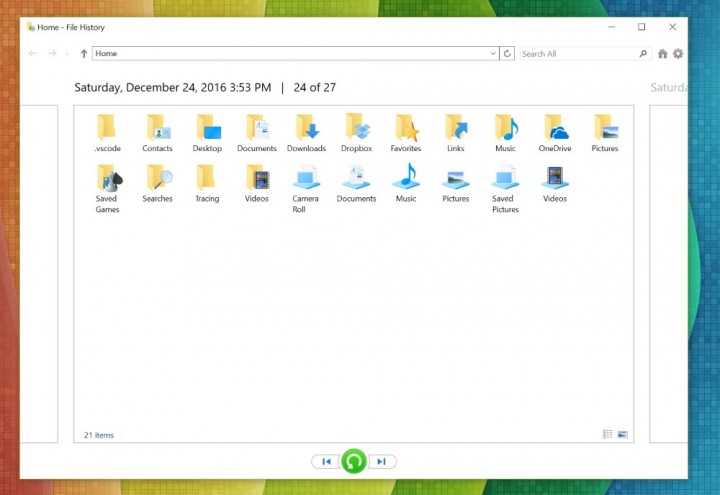 Windows 10 recuperar backups