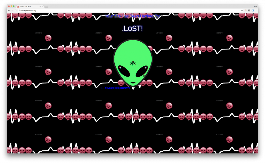 Site do PCTP/MRPP atacado com imagens de extraterrestres
