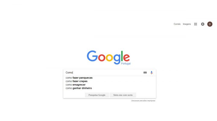 Google pesquisas iniciadas em como
