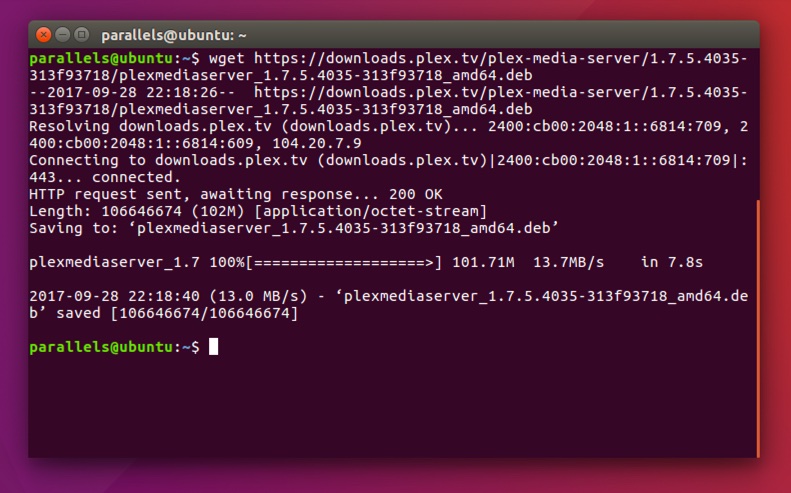 ubuntu plex media server status