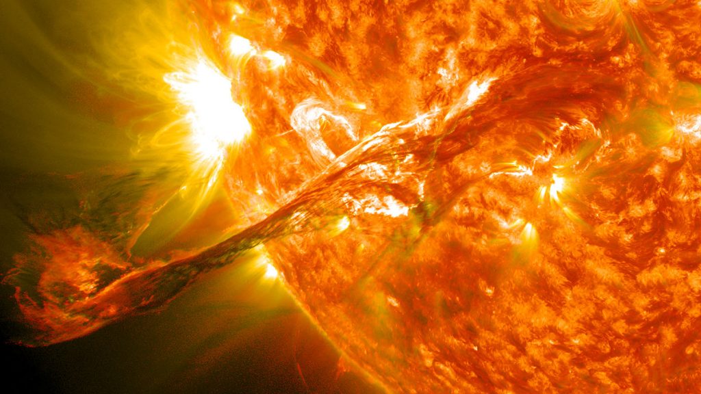 sol: Ilustração de uma erupção solar