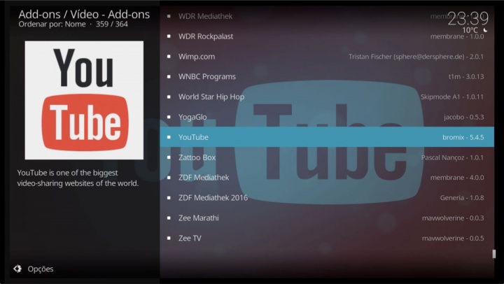 Kodi YouTube add-on