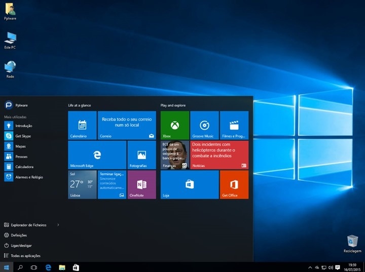 Imagem desktop Windows 10