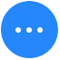 círculo azul com três pontos brancos na horizontal
