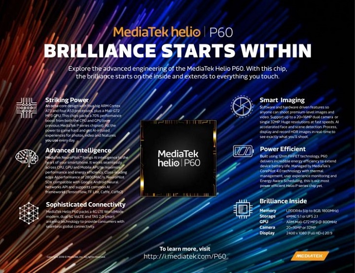 mediatek helio p60 smartphones